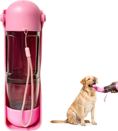 Portable 3-in-1 Dog Water Bottle Food Dispenser and Toilet Bag Storage