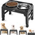 Elevated Dog Bowl Feeders - 4 Height Adjustable Raised Dog Bowl Stand with 2 Thick 50oz Stainless Steel Dog Food Bowls