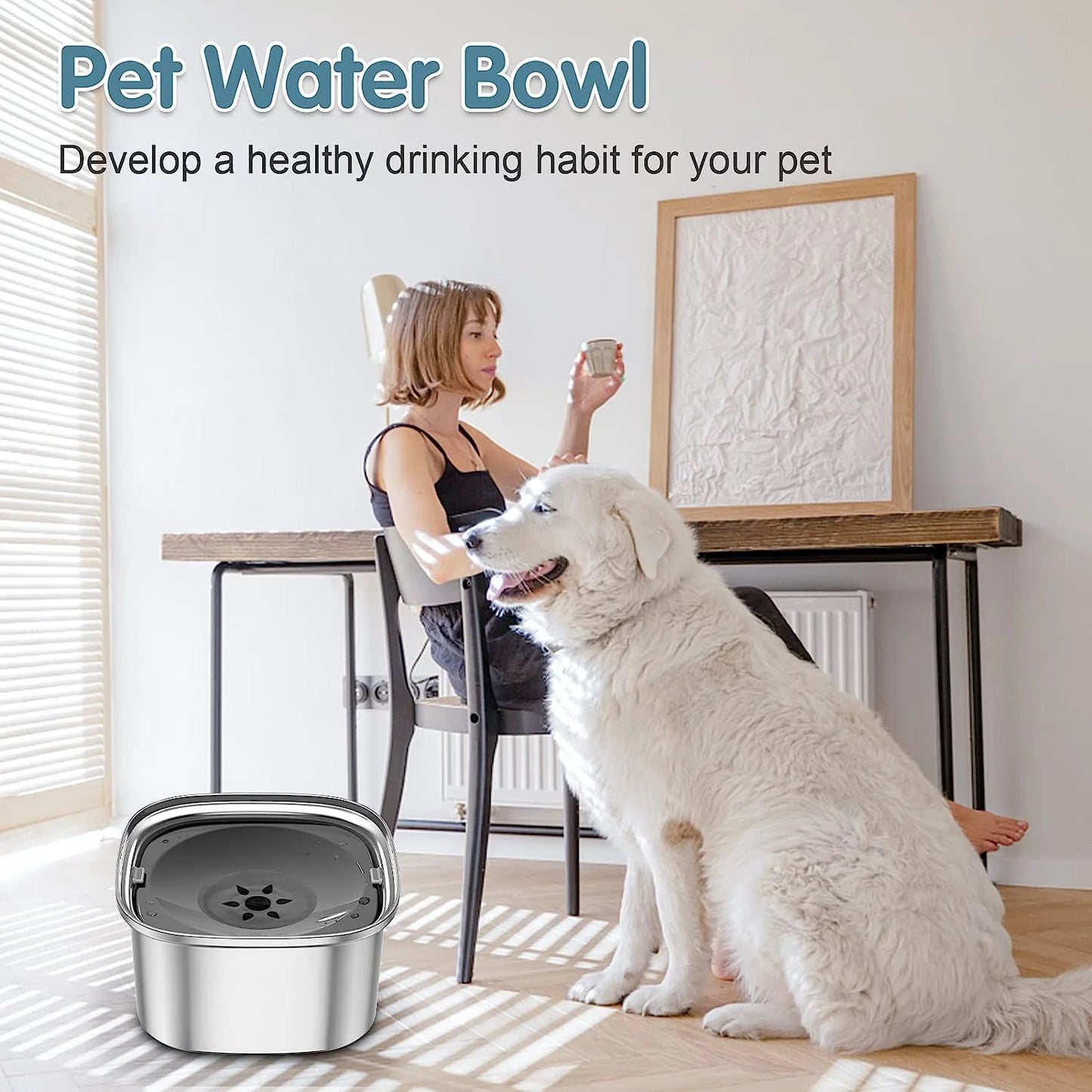 PHONERY SPLASHSHIELD SPILL PROOF WATER BOWL FOR LARGE DOGS