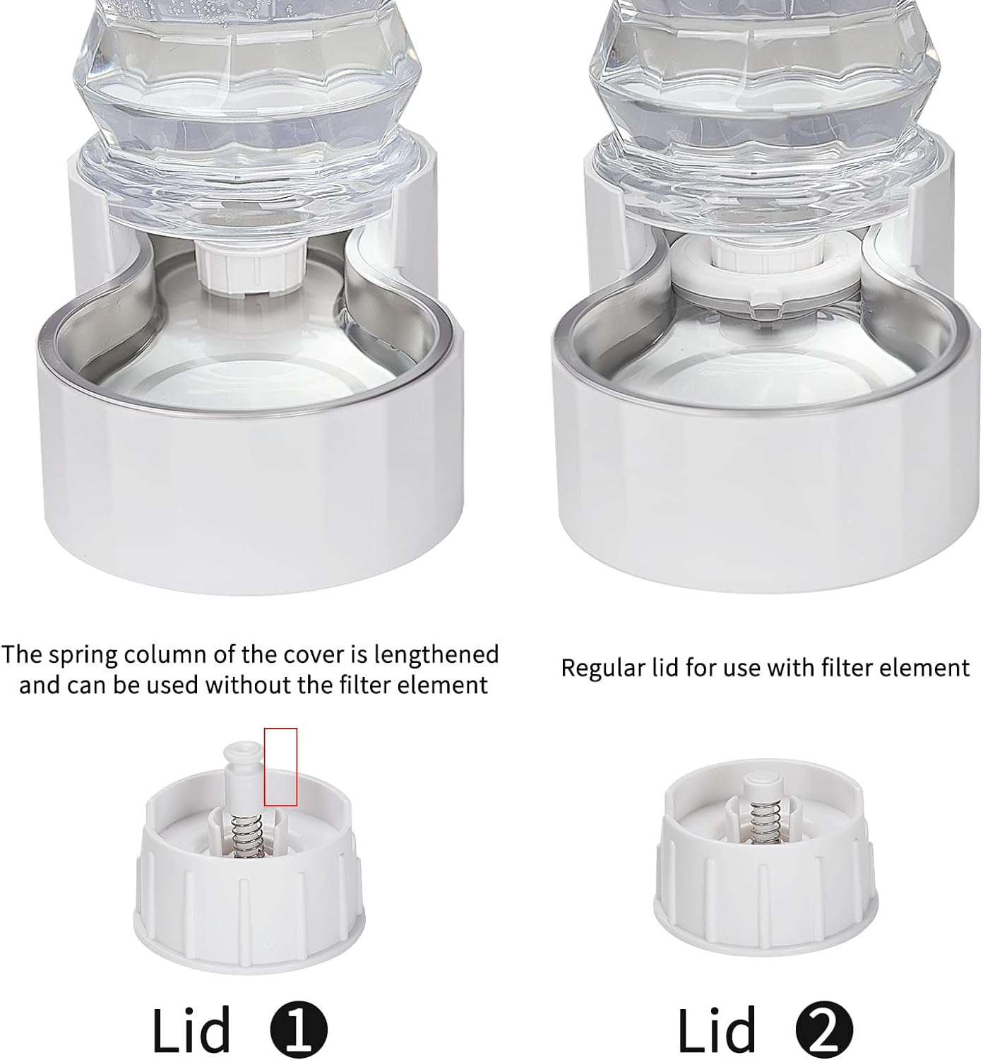 Stainless Steel Pet Waterer - Automatic BPA-Free Water Feeder, 8L Capacity with Two Caps & Filters