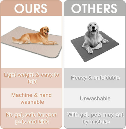 Washable Summer Dog Cooling Mat - Ice Silk, Self-Cooling Pad for Dogs & Cats