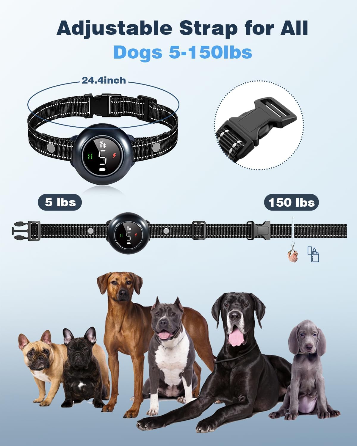 2-in-1 Dog Shock & Bark Collar - Smart Training, Adjustable Sensitivity, 3300FT Remote, Waterproof, Beep Vibration Shock