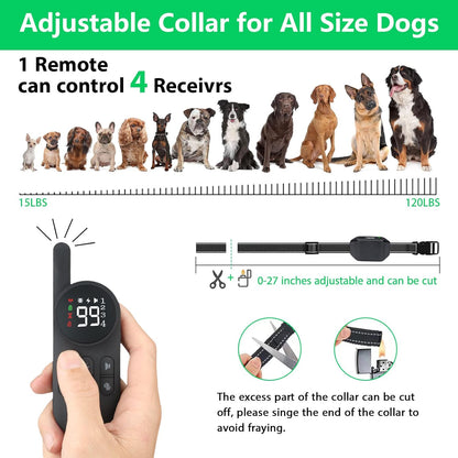 No Shock Rechargeable Water-Resistant Remote Control Collar - Sound & Vibration Only Training Collar