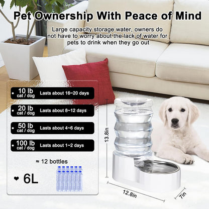 Stainless Steel Pet Waterer - Automatic BPA-Free Water Feeder, 8L Capacity with Two Caps & Filters