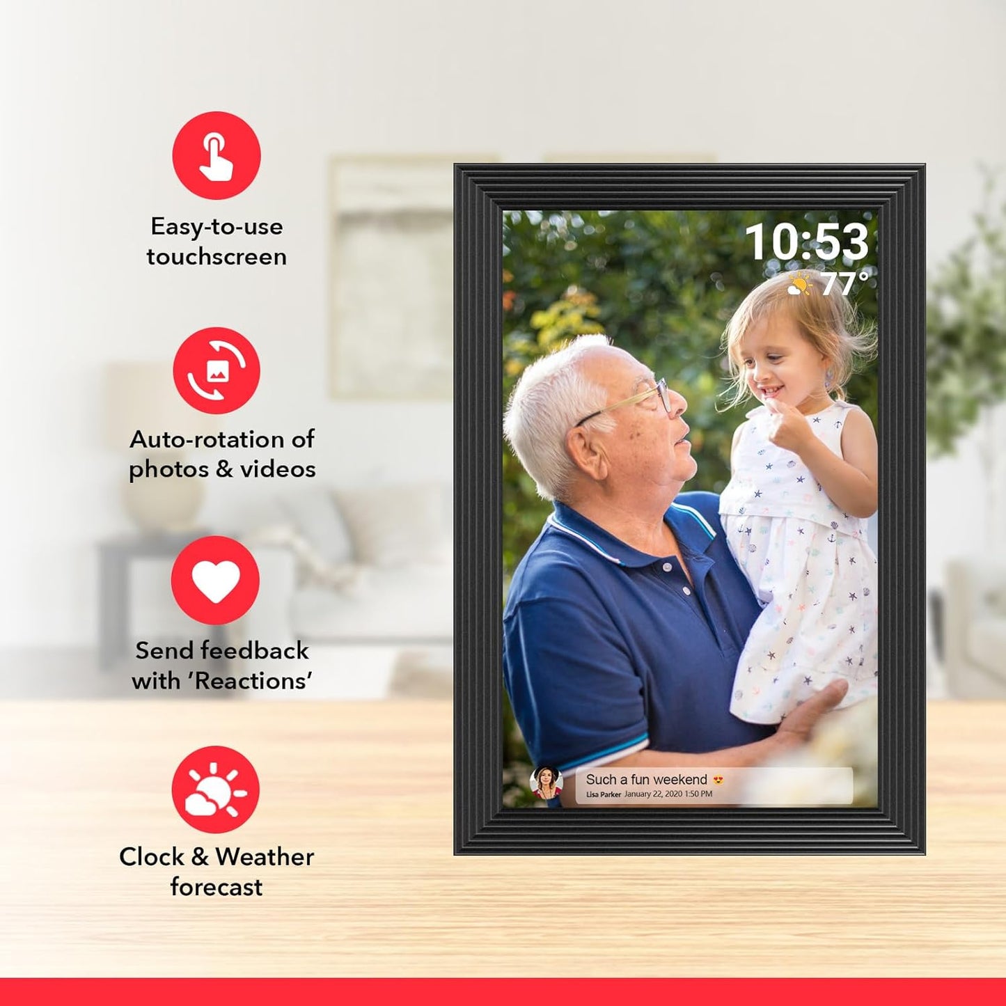 High-Resolution Digital Photo Frame Top-Rated Electric Picture Frame with Video Playback and Camera Features