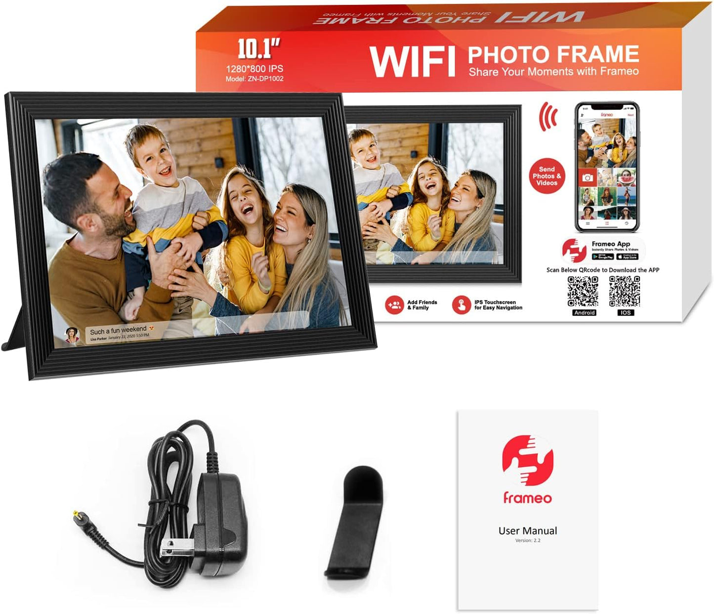 High-Resolution Digital Photo Frame Top-Rated Electric Picture Frame with Video Playback and Camera Features