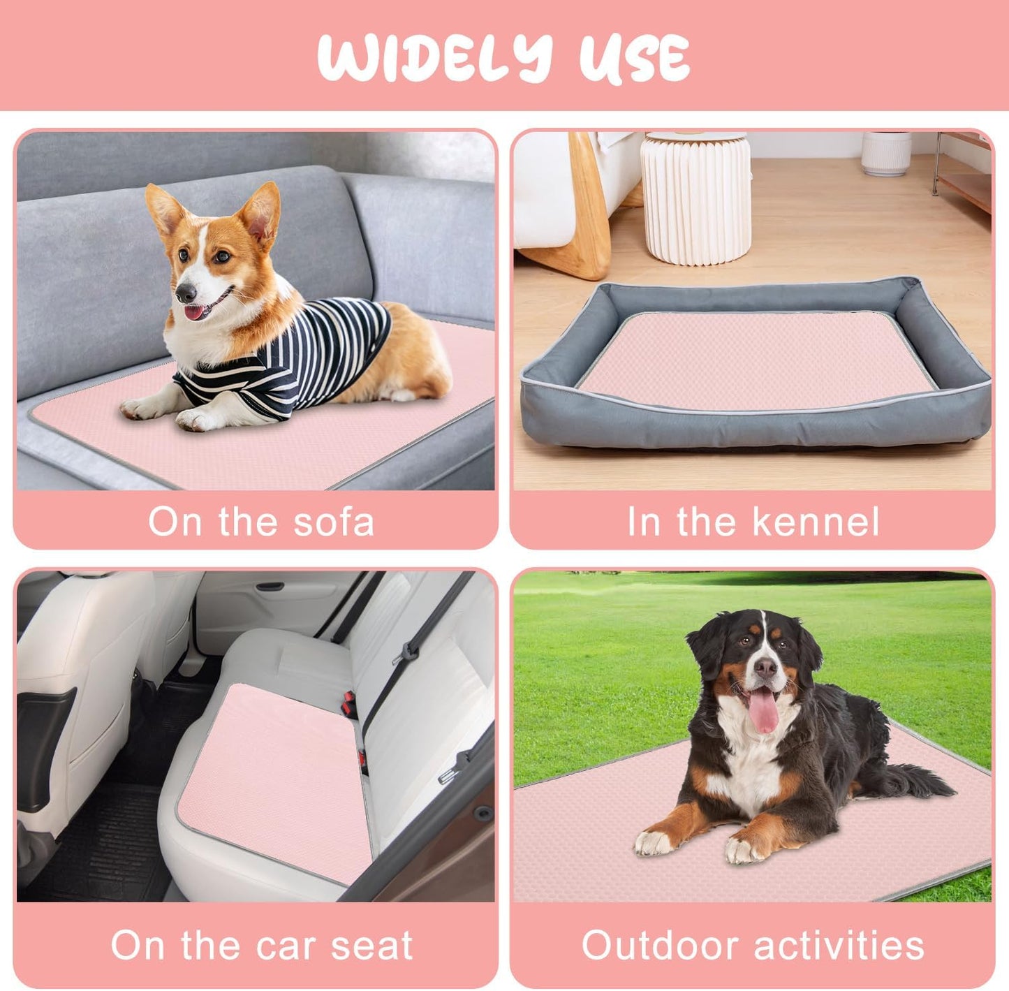 Washable Summer Dog Cooling Mat - Ice Silk, Self-Cooling Pad for Dogs & Cats