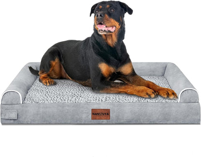 Large Orthopedic Dog Bed - Washable Memory Foam Couch for Big Dogs, Waterproof with Removable Cover