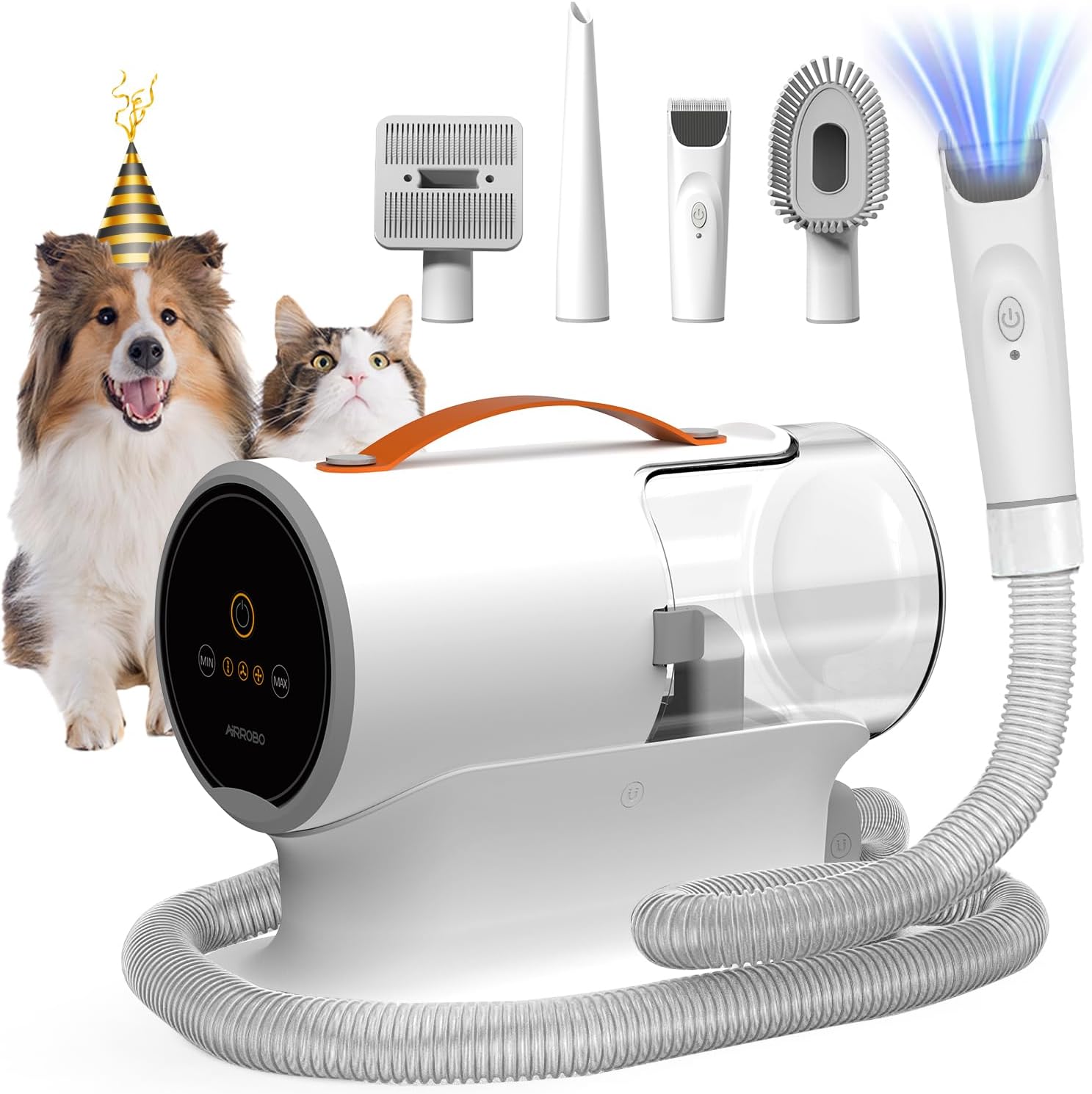 5-in-1 Dog Grooming Kit & Shedding Hair Vacuum - 2L Large Capacity Dog Vacuum for Shedding Hair & 5 Pet Grooming Tools
