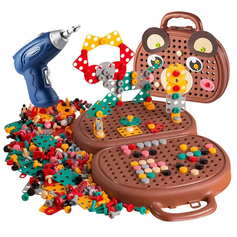 Children Electric Drill Puzzle Creativity Toolbox