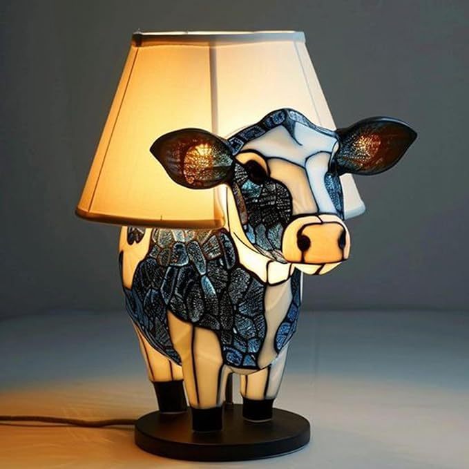 Animal Table Lamp Cow Decor