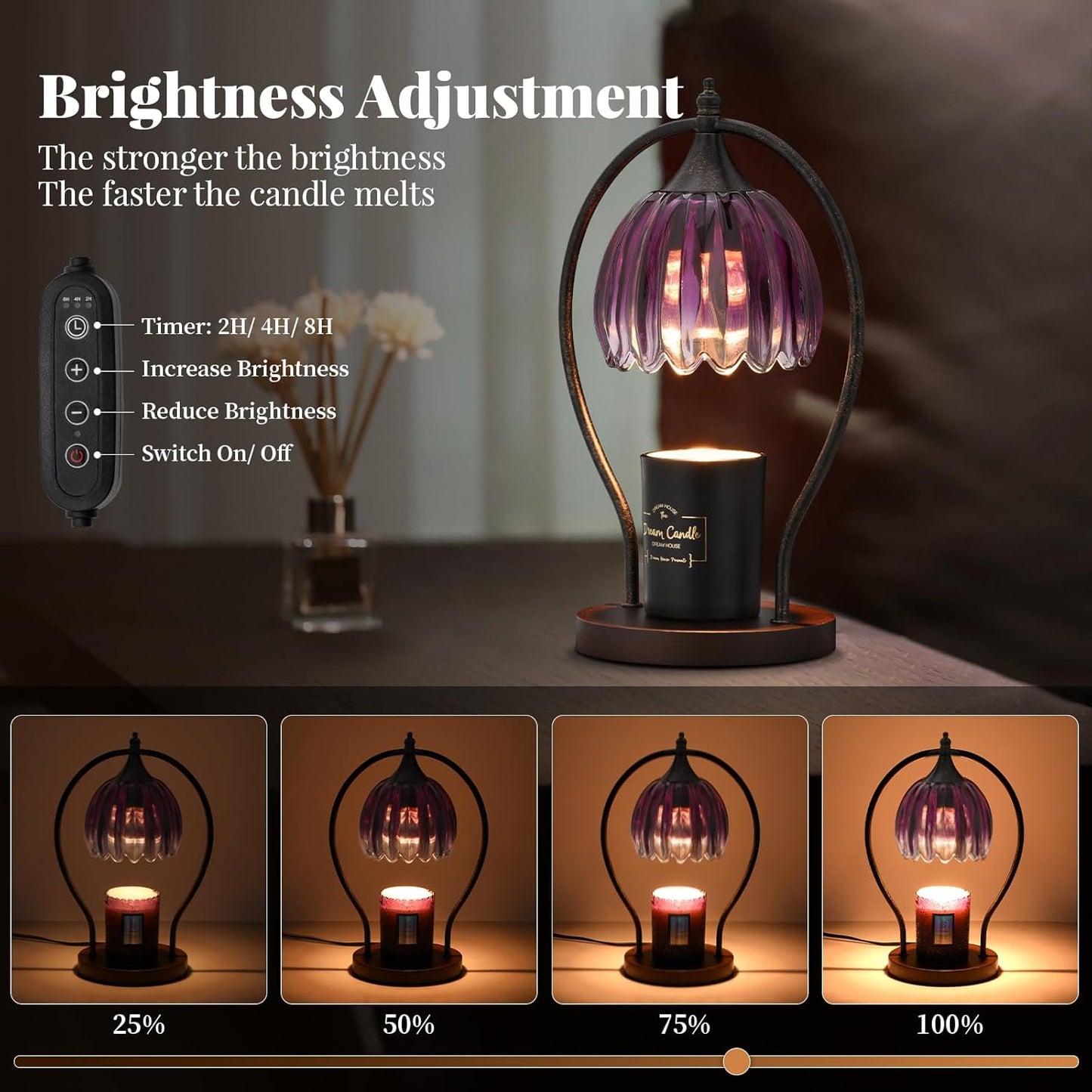 Electric Wax Candle Warmer Lamp with Timer for Decor Home Room