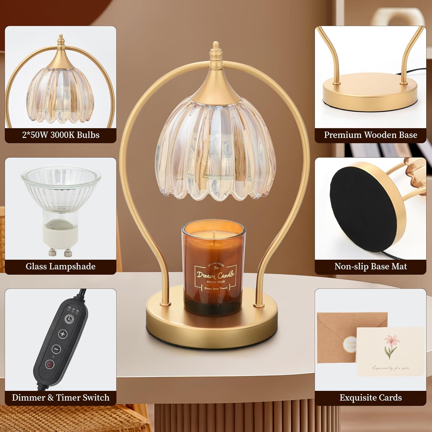 Electric Wax Candle Warmer Lamp with Timer for Decor Home Room