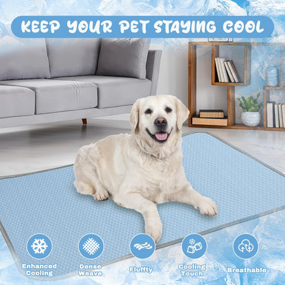 Washable Summer Dog Cooling Mat - Ice Silk, Self-Cooling Pad for Dogs & Cats