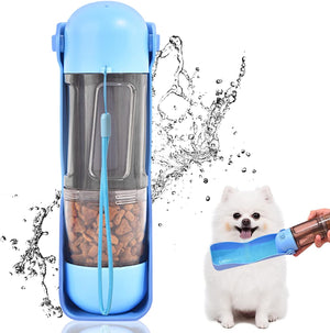 Portable 3-in-1 Dog Water Bottle Food Dispenser and Toilet Bag Storage