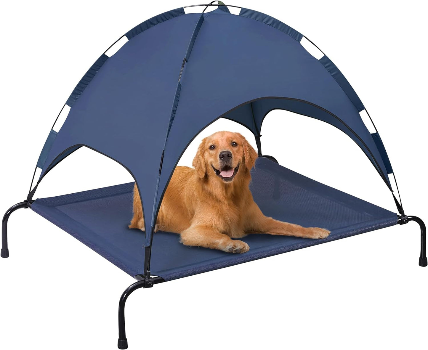 Outdoor Dog Bed with Canopy, XL Elevated Dog Bed, Dog Cot