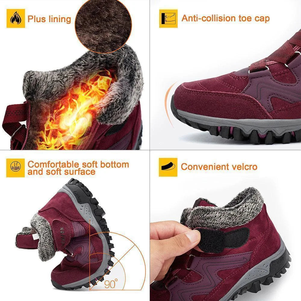 Unisex Winter Thermal Boots Couple Warm Fur Lining Snow Shoes