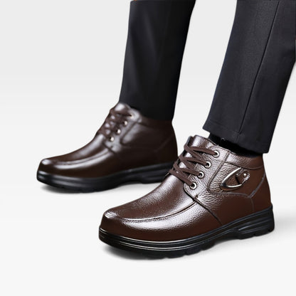 Men's Genuine Leather Lace-Up Boots