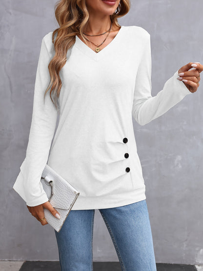 Women's V-Neck Long Sleeve Top