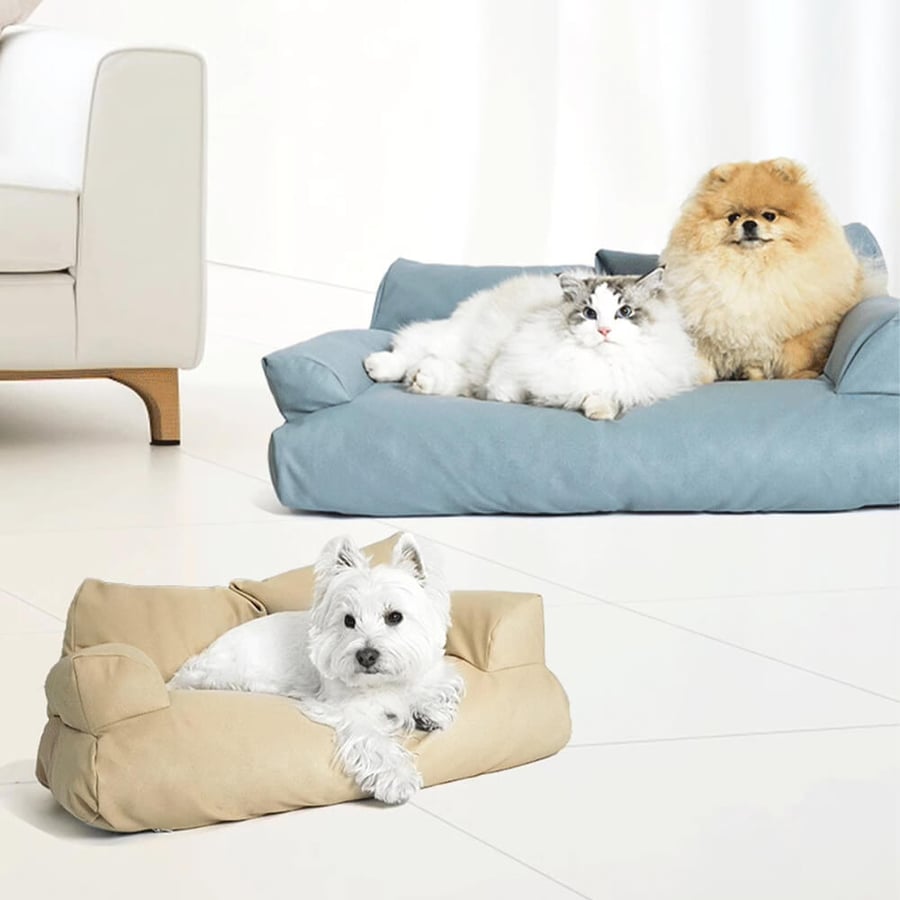 Faux Leather Anti-scratch and Waterproof Cozy Dog Sofa Bed