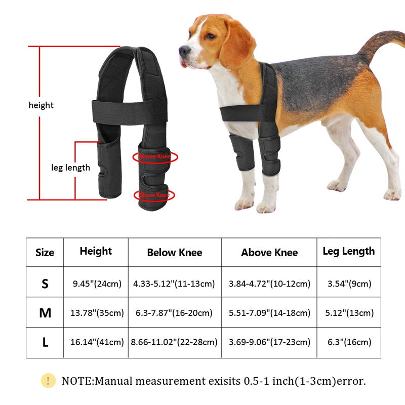 Adjustable Dog Elbow Protector - Canine Front Leg Brace