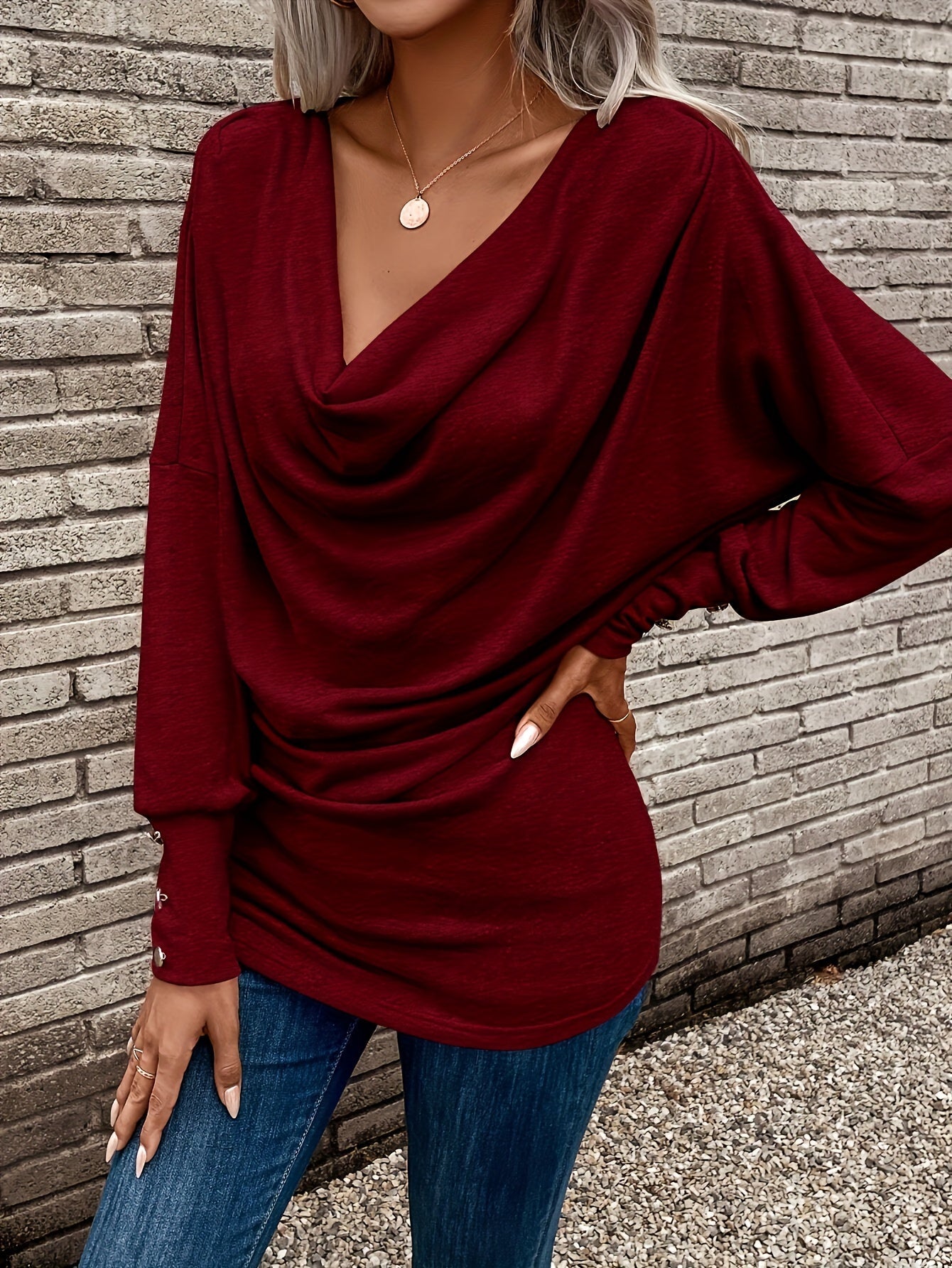 Cressida | Cowl Neck Long Sleeve Top