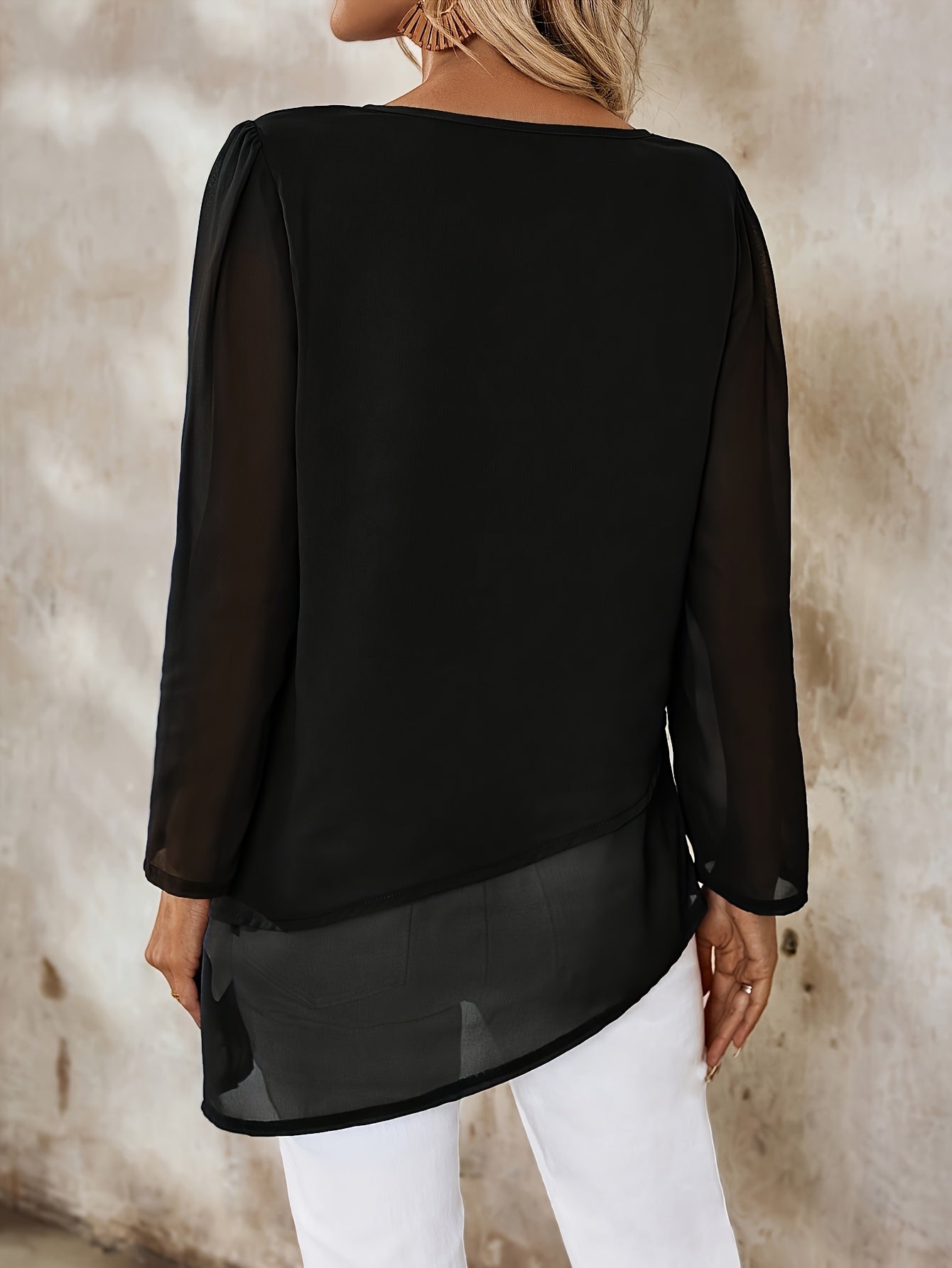 Women's Double-Layer Chiffon Blouse