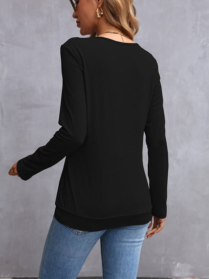 Women's V-Neck Long Sleeve Top