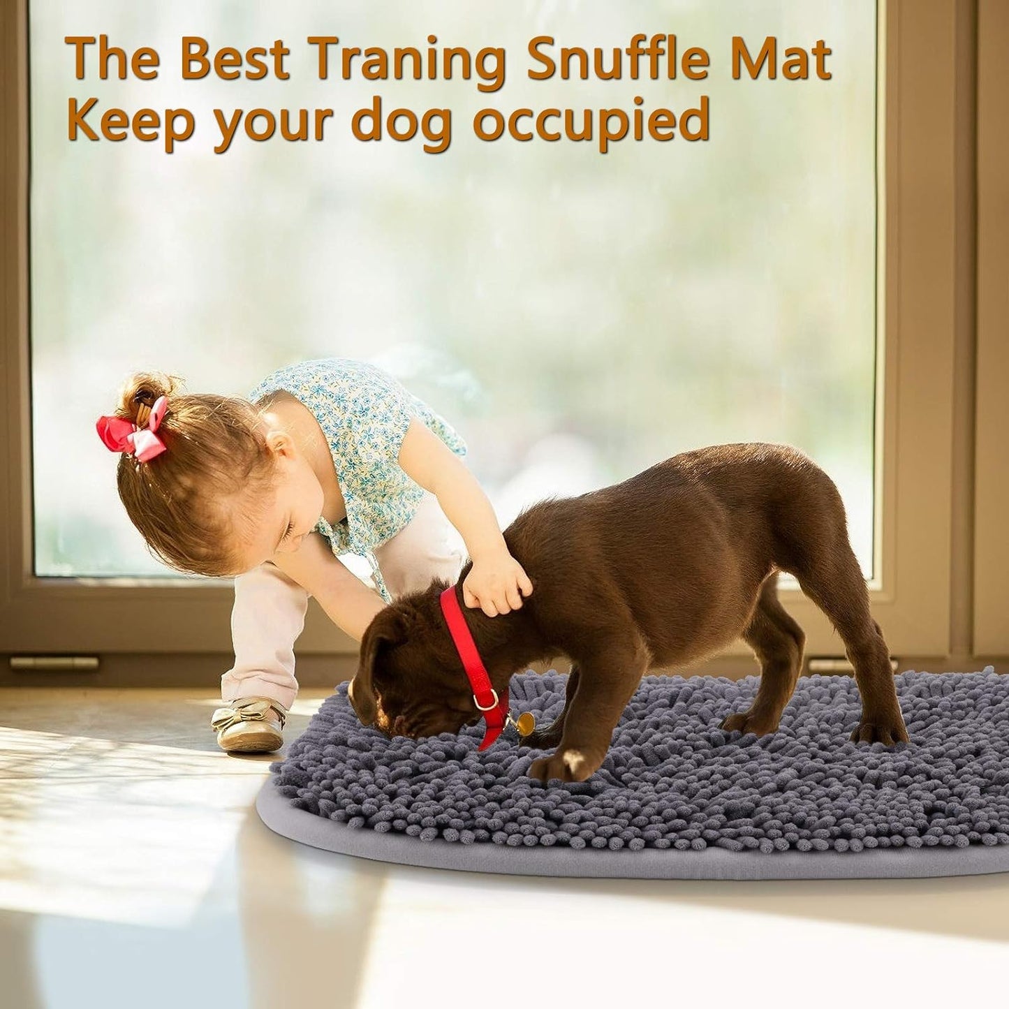 Snuffle Mat for Dogs, 17'' x 21'' Dog Sniffing Interactive Feeding Game Boredom, Puzzle Toys Encourages Natural Foraging Skills and Stress Relief Small/Medium/Large Dogs