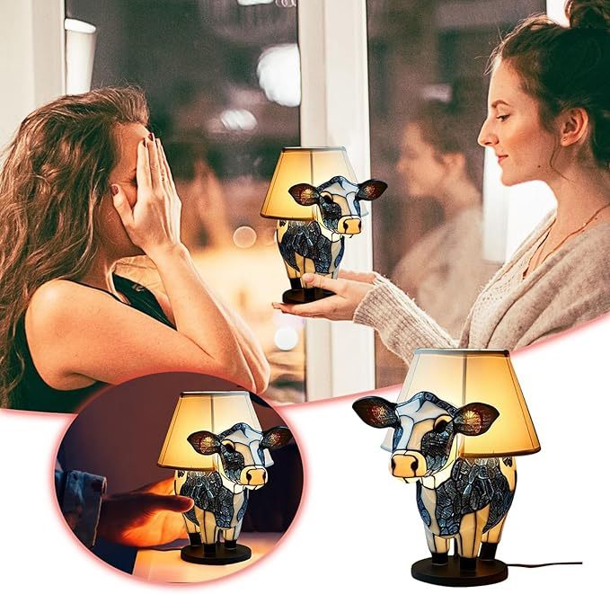 Animal Table Lamp Cow Decor