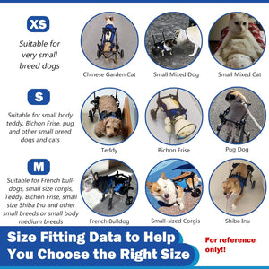 Dog Wheelchair for Back Legs(S), Adjustable Pets Cart with Wheels for Back Legs, Assist Small Pets with Paralyzed Disabled Hind Limbs to Recover Mobility, Dog Wheel Chair for Small Breed(5.5-11 LBS)