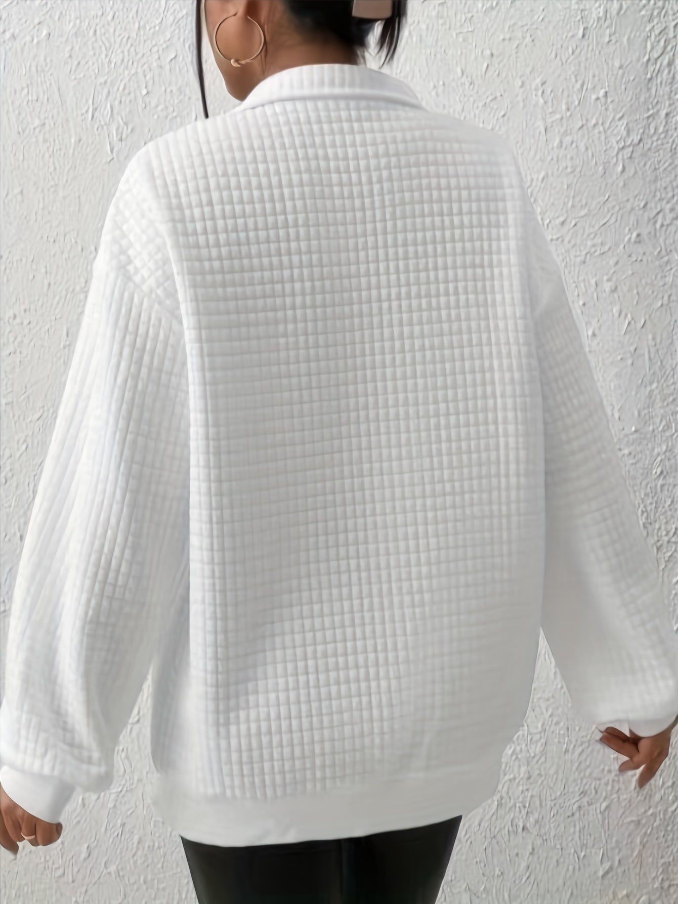 Women's Quarter-Zip Textured Sweatshirt