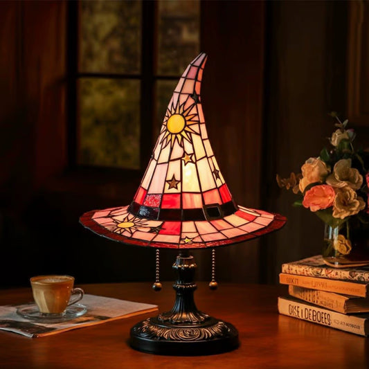 Stained Glass Witch Hat Lamp