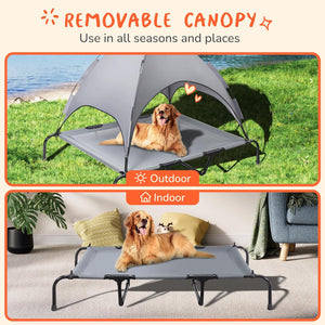 Outdoor Dog Bed with Canopy, XL Elevated Dog Bed, Dog Cot