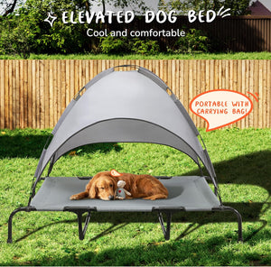 Outdoor Dog Bed with Canopy, XL Elevated Dog Bed, Dog Cot