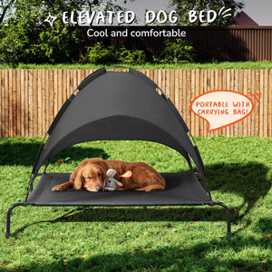 Outdoor Dog Bed with Canopy, XL Elevated Dog Bed, Dog Cot