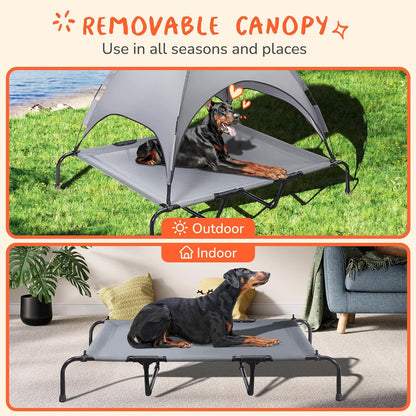 Outdoor Dog Bed with Canopy, XL Elevated Dog Bed, Dog Cot