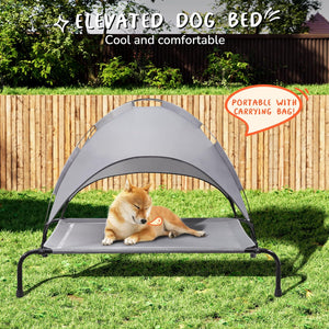 Outdoor Dog Bed with Canopy, XL Elevated Dog Bed, Dog Cot