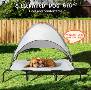 Outdoor Dog Bed with Canopy, XL Elevated Dog Bed, Dog Cot