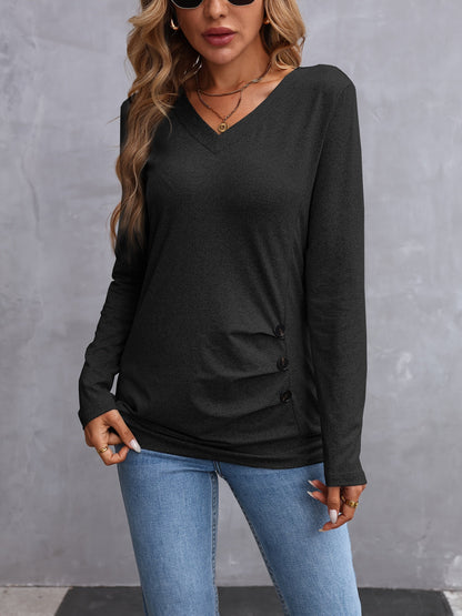 Women's V-Neck Long Sleeve Top