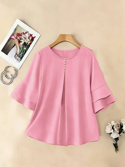 Women's Layered Ruffle Sleeve Blouse