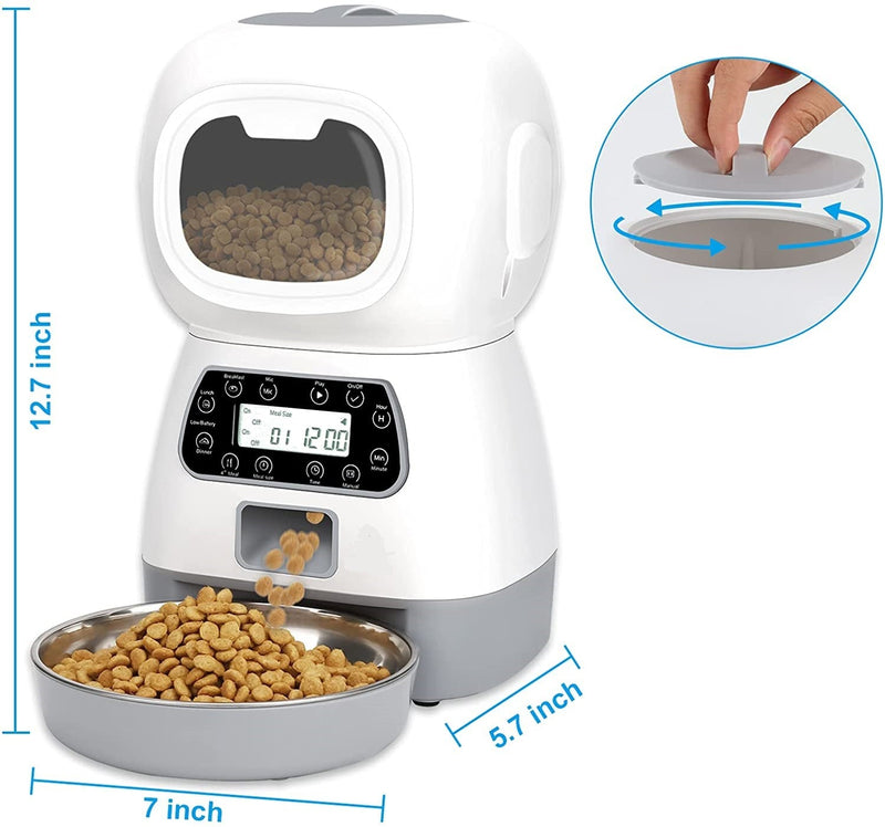 Automatic Bluetooth Pet Feeder - Remote App-Controlled Pet Food Dispenser