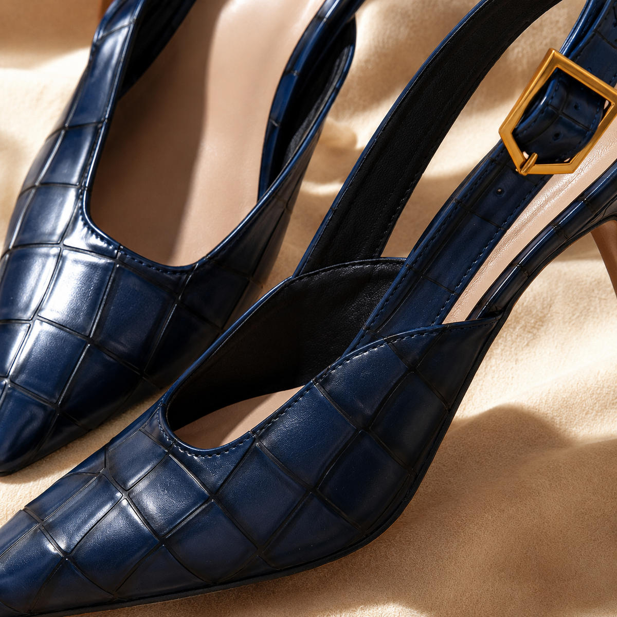 Lisbon | Women's Croc Slingback Kitten Heels