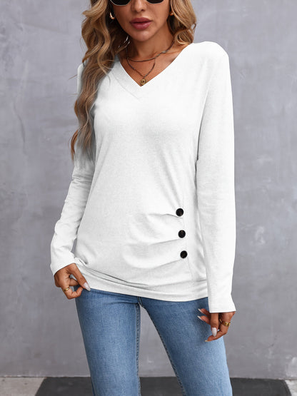 Women's V-Neck Long Sleeve Top