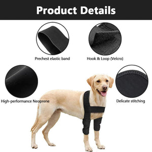 Adjustable Dog Elbow Protector - Canine Front Leg Brace