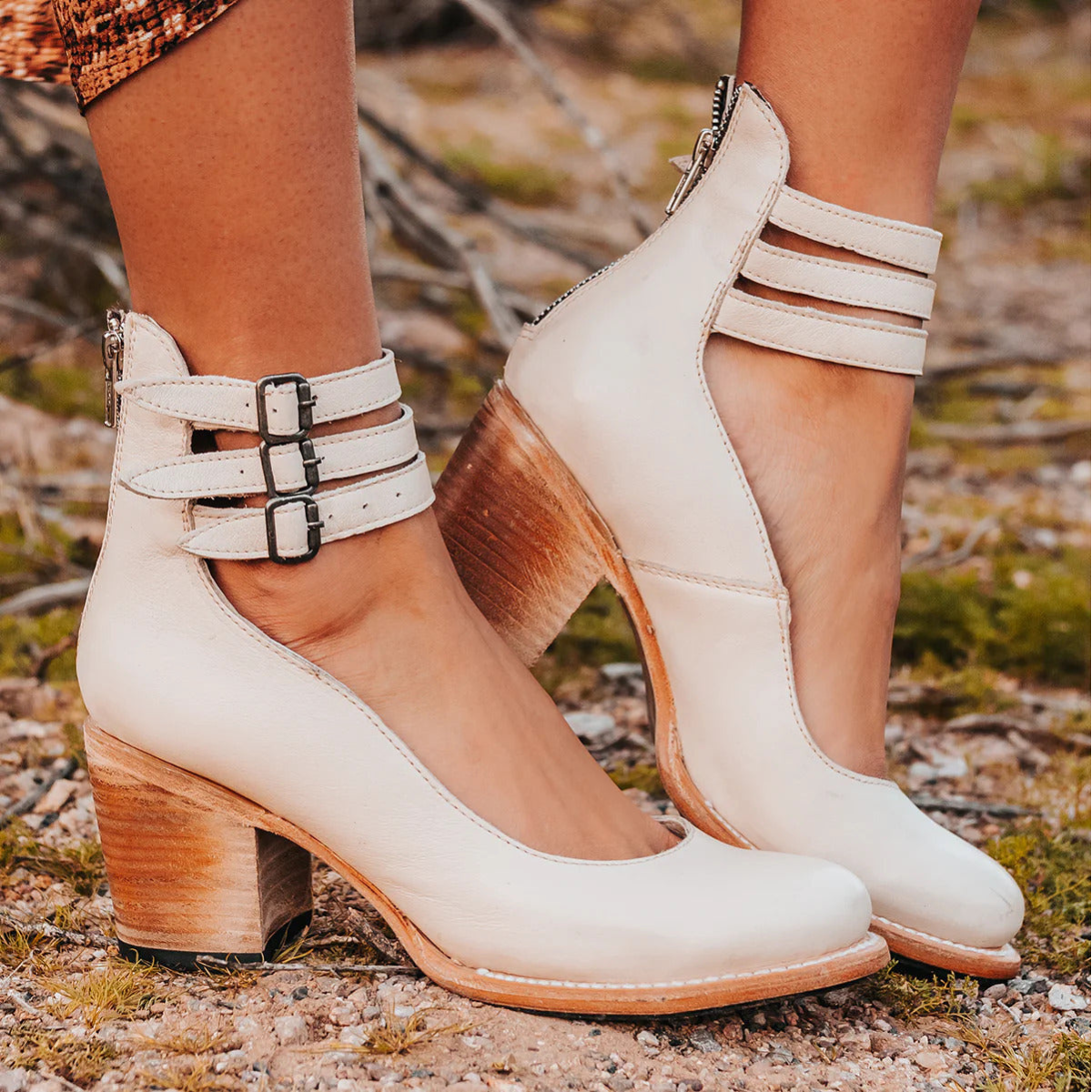 Marigold | Block Heel Ankle Boots with Buckle Straps for Women