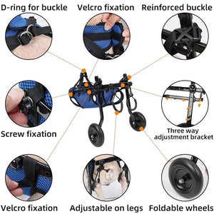 Dog Wheelchair for Back Legs(S), Adjustable Pets Cart with Wheels for Back Legs