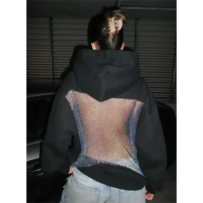 Della | Women's Backless Glitter Hoodie