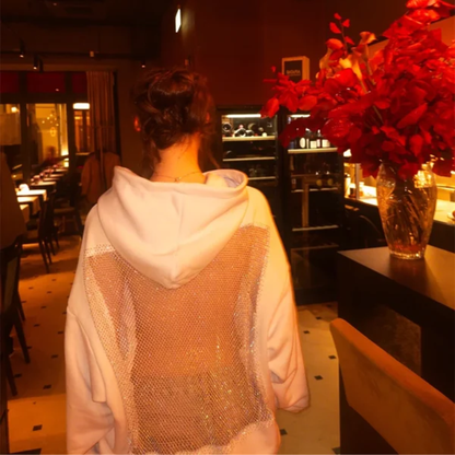 Della | Women's Backless Glitter Hoodie