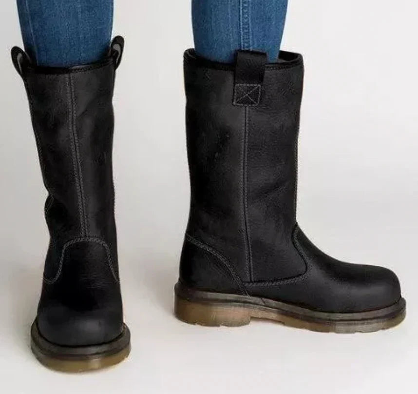 Una | Lined Leather Winter Boots